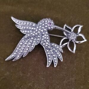 Vintage Silver Hummingbird Brooch